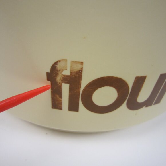 Sterilite 4 pc Vintage Beige / Brown Canisters: Coffee, Tea, Sugar, Flour - Used - Picture 8 of 16